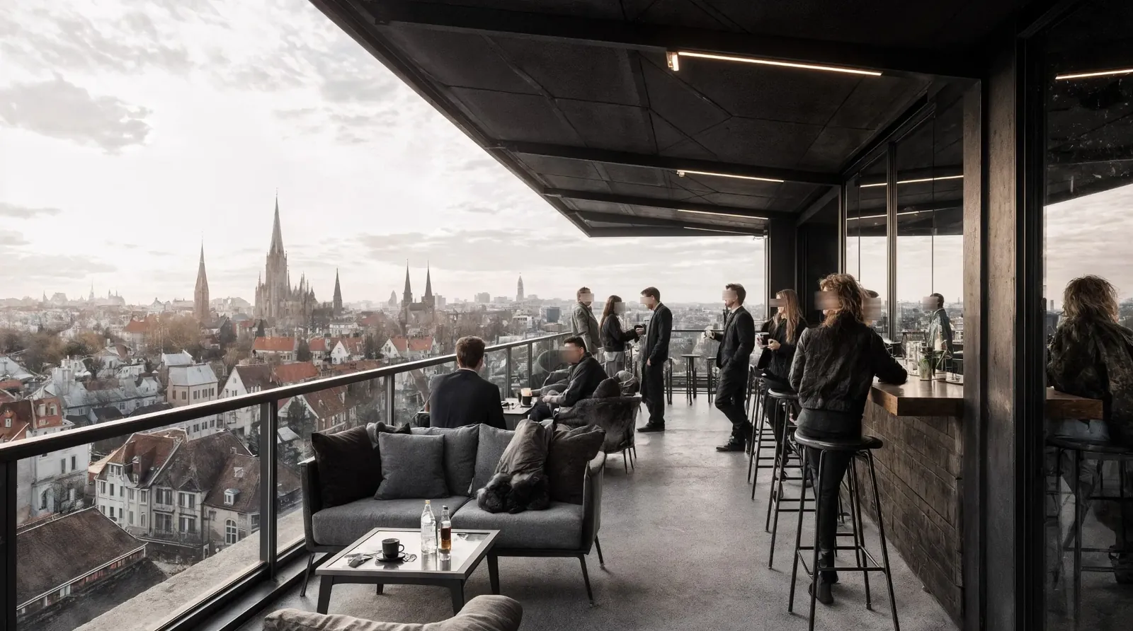 Rooftop office terrace